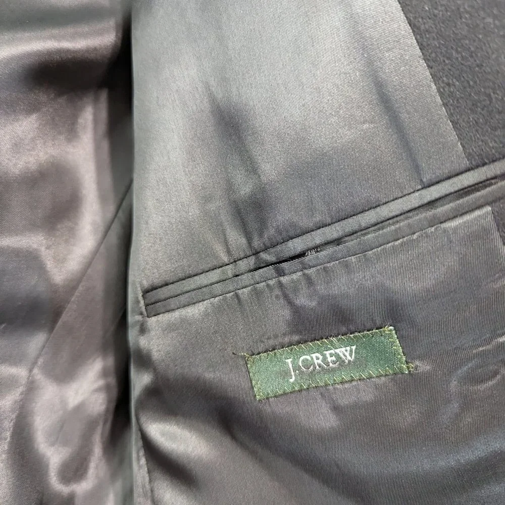 J Crew Blazer Mens Medium Black Velvet 3 Button Suit Jacket Sport Coat